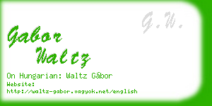 gabor waltz business card